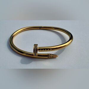 Unisex Nail Bracelet yellow Gold stainless steel Stylish, Elegant bracelet